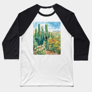 Desert Landscape and The Inhabitant Baseball T-Shirt